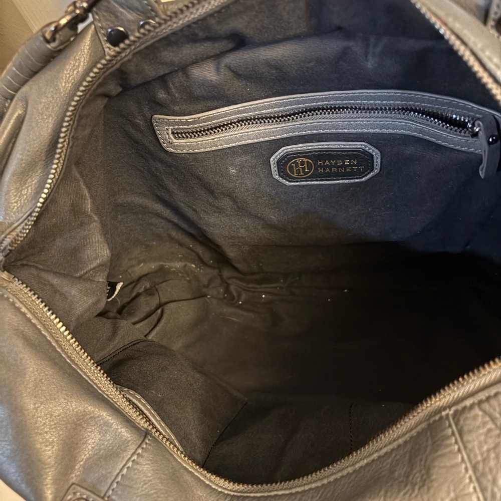 NWOT Elegant Hayden Harnett Gray Leather Handbag - Picture 2 of 3